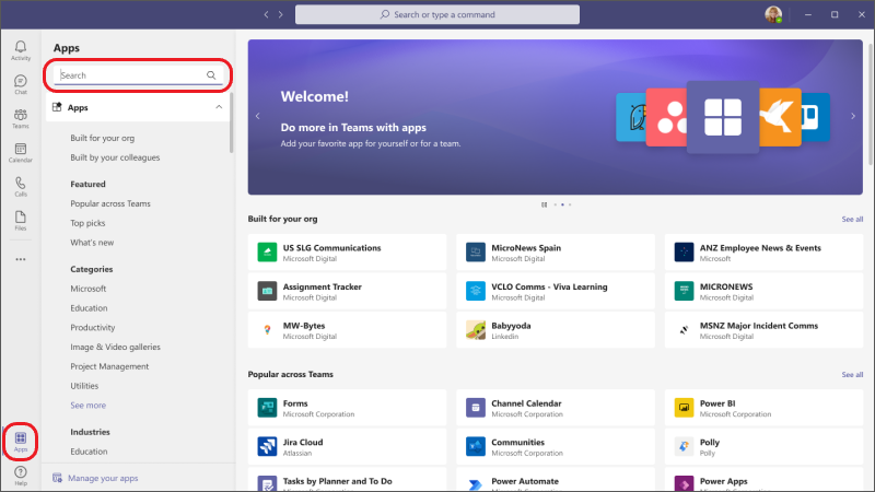 Apps for Microsoft Teams